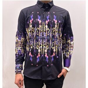 Vercini Cosmic Cascade Button-Down CASUAL Shirt  size M